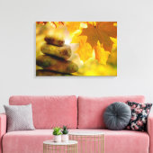 Zen-Meditationsteine und Ahornmassage-Blätter Leinwanddruck (Insitu (Wohnzimmer))