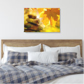 Zen-Meditationsteine und Ahornmassage-Blätter Leinwanddruck (Insitu (Schlafzimmer))