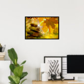 Zen-Meditationsteine und Ahornmassage-Blätter Poster (Heimbüro)