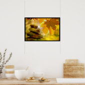 Zen-Meditationsteine und Ahornmassage-Blätter Poster (Küche)