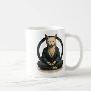 Zen meditierende Katze – Enso-Kreis achtsame Yoga- Kaffeetasse