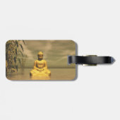 Zen meditierender Buddha Gepäckanhänger (Rückseite horizontal)