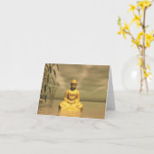 Zen meditierender Buddha Karte (Gelbe Blume)