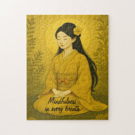 Zen Medizin Kunst Mindfulness Yoga Gelbe Angewohnh Puzzle