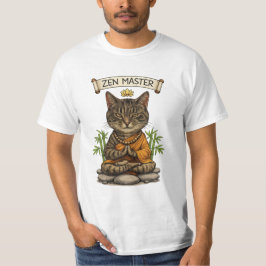 Zen-Meister-Katze Lustige Chill Graue Tabby-Katze T-Shirt