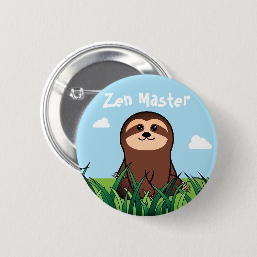 "Zen-Meister" kawaii Trägheit Button (Vorne & Hinten)