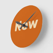 Zen, mindfulness, simple, burnt orange runde wanduhr (Winkel)