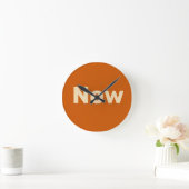 Zen, mindfulness, simple, burnt orange runde wanduhr (Zuhause)