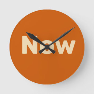 Zen, mindfulness, simple, burnt orange runde wanduhr
