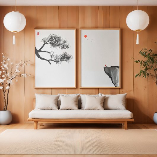 Zen Minimalistisch Wall Art Set - Natureinrichtung