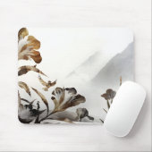 Zen Misty Mountain Birds Minimalist Nature Mousepad (Mit Mouse)