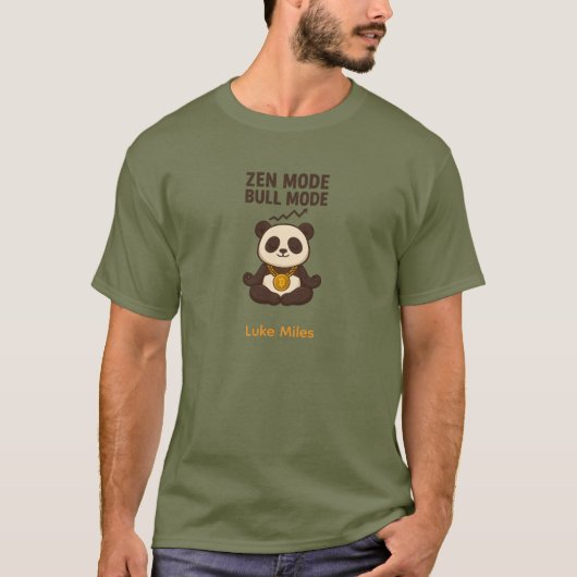Zen Mode Panda Bitcoin T-Shirt – Benutzerdefiniert (Vorderseite)