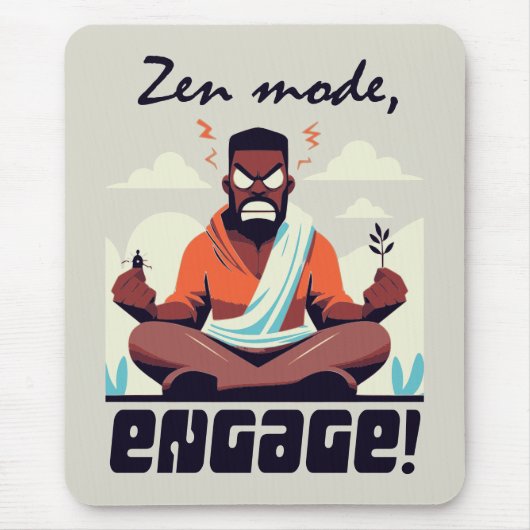 Zen-Modus, Engage! ⚡ Erwachsene ist ein Glitch Mousepad (Vorne)