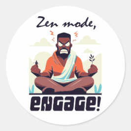 Zen-Modus, Engage! ⚡ Erwachsene ist ein Glitch Runder Aufkleber