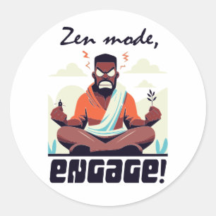 Zen-Modus, Engage! ⚡ Erwachsene ist ein Glitch Runder Aufkleber