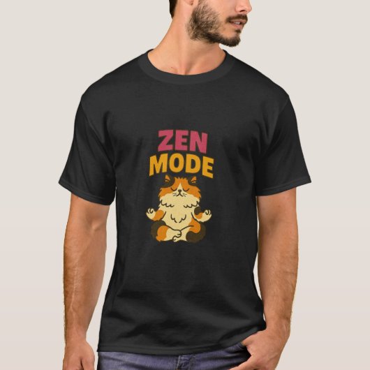 Zen-Modus-Kitty-Katze meditierend T-Shirt (Vorderseite)