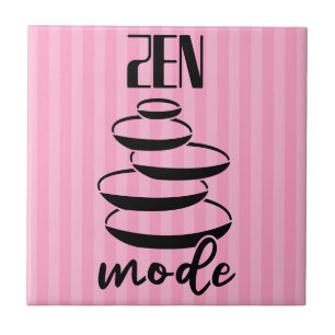 Zen-Modus-Zitat Balance Felsen Rosa Streifen Fliese