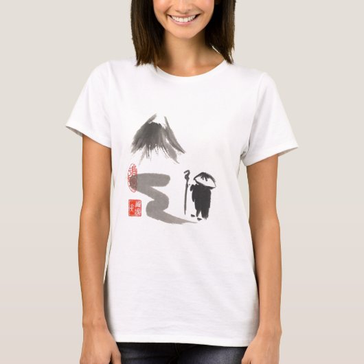 Zen-Mönch auf Reise T-Shirt (Vorderseite)