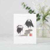 Zen Mönch und Berg der Erleuchtung Postkarte (Stehend Vorderseite)