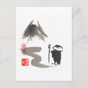 Zen Monk auf Reisen Postkarte