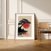 Zen Monk Meditation Sonnenuntergang Kunst - Minima Poster