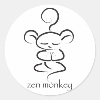 Zen Monkey Runder Aufkleber