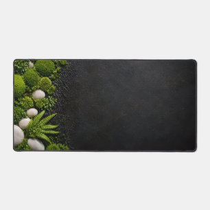 Zen-Moos-Wald-Boden- und Stein-Schreibtischunterla Schreibtischunterlage