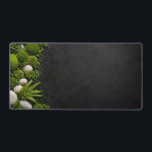 Zen Mossy Forest Floor and Stone Desk Mat Schreibtischunterlage<br><div class="desc">This Zen Mossy Forest Floor and Stone Desk Mat features a high-detail left-anchor design of lush emerald moss, ferns, and smooth river stones. Perfect for biophilic office setups, minimalist workspaces, or as a calming nature-inspired gift. This ultra-wide desk pad offers a clean, dark textured surface for your mouse while keeping...</div>