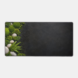 Zen Mossy Forest Floor and Stone Desk Mat Schreibtischunterlage