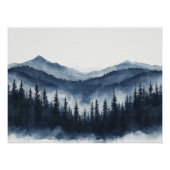 Zen Mountain Forest Minimalist Wall Art Poster (Vorderseite)