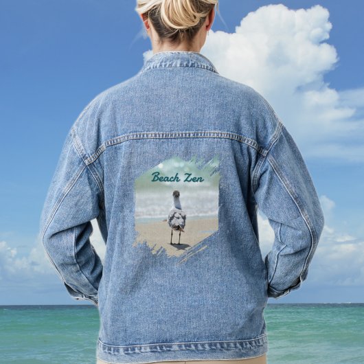 Zen Möwe Küstenstrand Jeansjacke