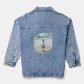Zen Möwe Küstenstrand Jeansjacke (Rückseite)