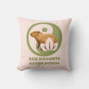 Zen-Nagetiere Stressen Nie Capybara Humor Kissen