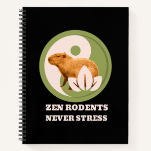 Zen-Nagetiere Stressen Nie Capybara Humor Notizblock