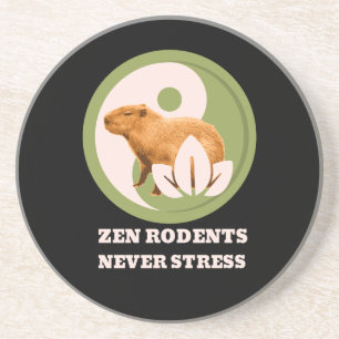 Zen-Nagetiere Stressfrei Capybara Humor Getränkeuntersetzer