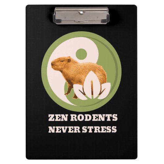 Zen-Nagetiere Stressfrei Capybara Humor Klemmbrett (Vorderseite)