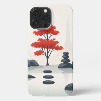 Zen Natur - iPhone-Hülle Minimalistischer Rotbaum iPhone 13 Pro Max Hülle