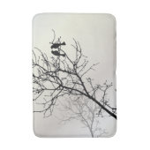 Zen-Natur-Schwarz-weiße Silhouette Badematte (Vorderseite Vertikal)