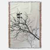 Zen-Natur-Schwarz-weiße Silhouette Decke (Vorderseite Vertikal)