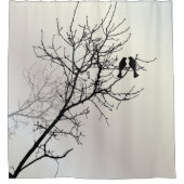 Zen-Natur-Schwarz-weiße Silhouette Duschvorhang (Vorderseite)