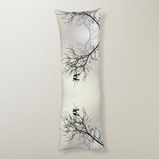 Zen-Natur-Schwarz-weiße Silhouette Seitenschläferkissen (Rückseite (Vertikal))