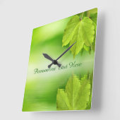 Zen Nature-Blätter personalisieren Wall Clock Quadratische Wanduhr (Winkel)