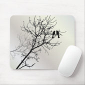 zen nature landscape black white tree silhouette mousepad (Mit Mouse)