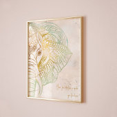 Zen neatral Ton Gold Elefant Yoga Liebhaber Wand K Poster