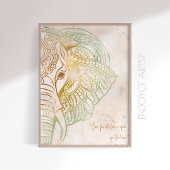 Zen neatral Ton Gold Elefant Yoga Liebhaber Wand K Poster