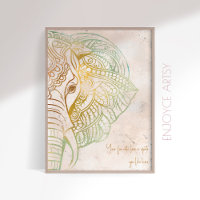 Zen neatral Ton Gold Elefant Yoga Liebhaber Wand K