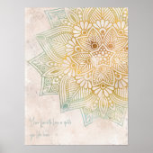 Zen neatral Ton Gold Mandala indische Wandkunst Poster (Vorne)