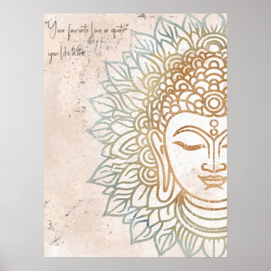 Zen neatral Töne Goldbuddha Yoga Liebhaber Wand Ku Poster (Vorne)