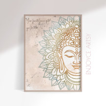 Zen neatral Töne Goldbuddha Yoga Liebhaber Wand Ku