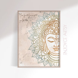 Zen neatral Töne Goldbuddha Yoga Liebhaber Wand Ku Poster